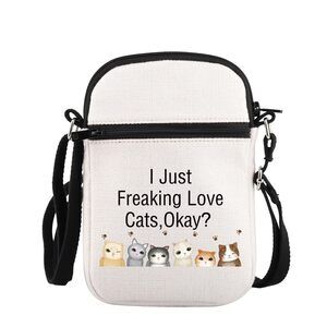 9230 Cat Crossbody Bags Cat Lover Gifts Crazy Cat Lady Birthday Gift I Just
